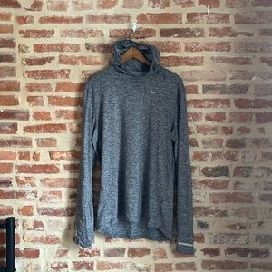 Nike Running Element Dri-Fit Hooded Sweatshirt, Grey Medium